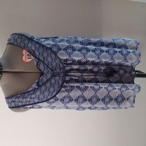 Rose & Olive blue blouse sleeveless 1x